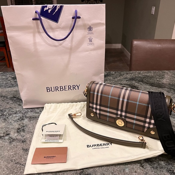 Burberry Note Small Check Crossbody Bag - Picture 3 of 3